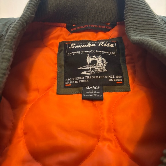 Alpha Industries style (smoke rise) Olive Bomber Jacket with Patches - Picture 6 of 10